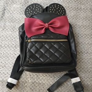 Olivia Miller Minnie Mouse Black Backpack with Red Bow